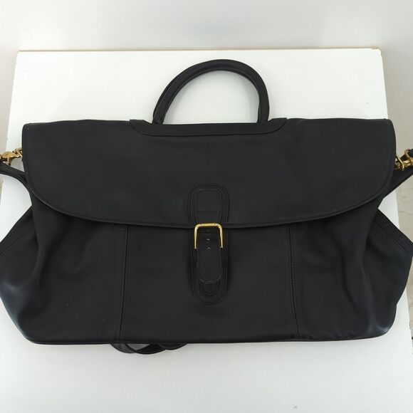 COACH Leather Weekender Duffel Gym Shoulder Bag Black Travel 1995 K5B-0522 VTG - Picture 11 of 11